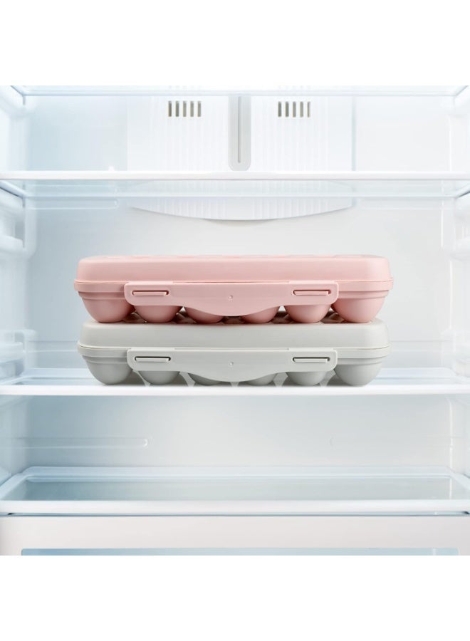 سان يي حامل بيضان للثلاجة، صندوق تخزين بيض بـ 12 شبكة مع غطاء، حاوية تخزين بلاستيكية لتنظيم وتخزين المطبخ - Image 5